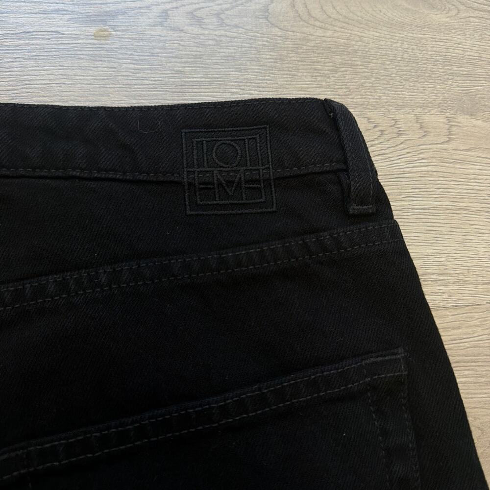 Toteme Barrel Leg Jeans Womens 27 Black High Rise Cropped Curved Denim NWT - Picture 7 of 16